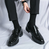 Męskie oksfordy z klamrą typu monk i ażurowaniem w stylu wingtip – styl formalny