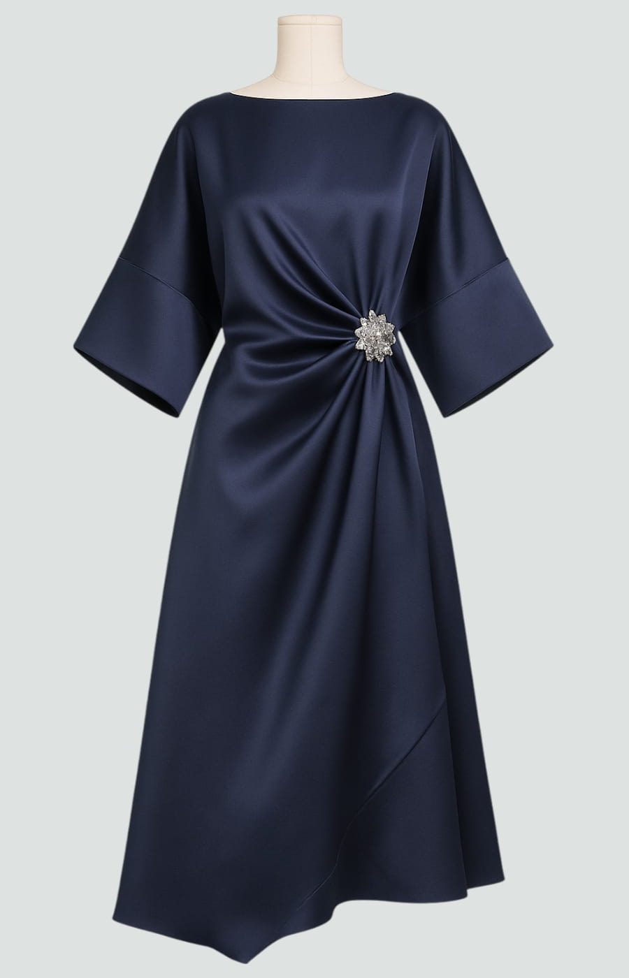 Abigra – Draperet Broche Maxi Kjole til Kvinder