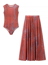 Velmiora - Mesh bodysuit og nederdel sæt