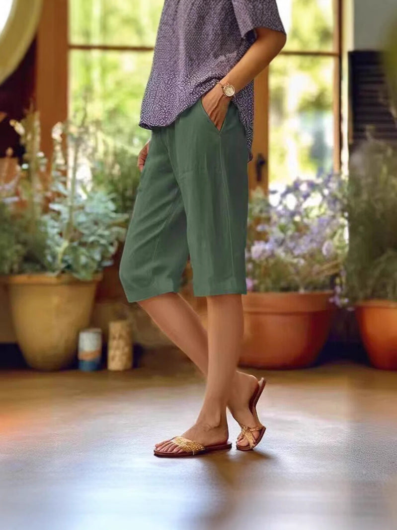 Alicera – Pantalones relajados para mujer con bolsillos hasta la rodilla