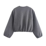 Valenciann - Veste bomber pour femmes avec col haut et poches latérales