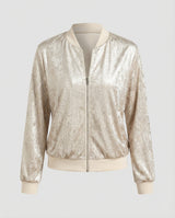 Almira - Veste bomber brillante pour femmes avec fermeture éclair