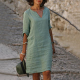 Yesha – Vestido de verano cómodo de lino
