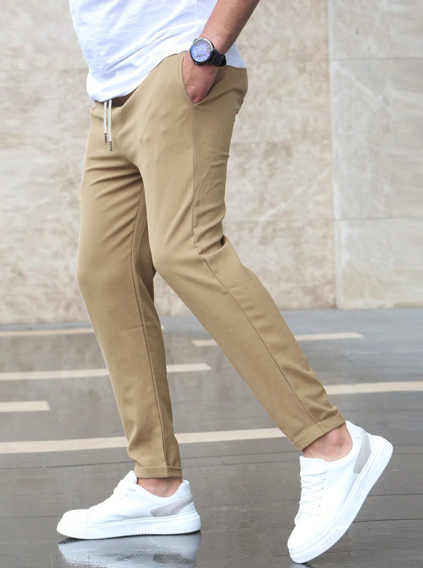Ronviero – Pantalones Deportivos Ajustados para Hombre con Cordón