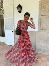 Tolinda - Vestido maxi de malla con un solo hombro