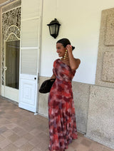 Tolinda - Vestido maxi de malla con un solo hombro