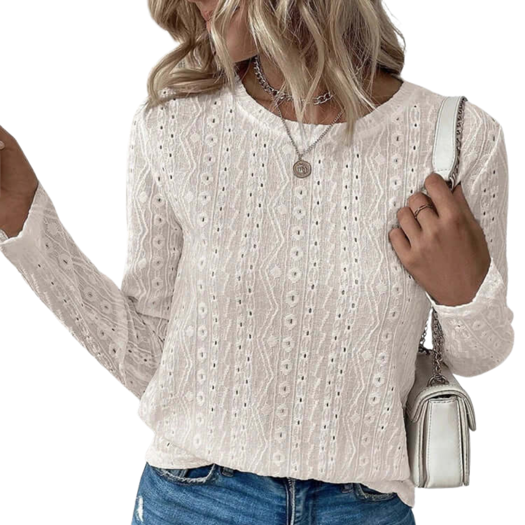 Isadora – Women’s Eyelet Lace Long Sleeve Blouse