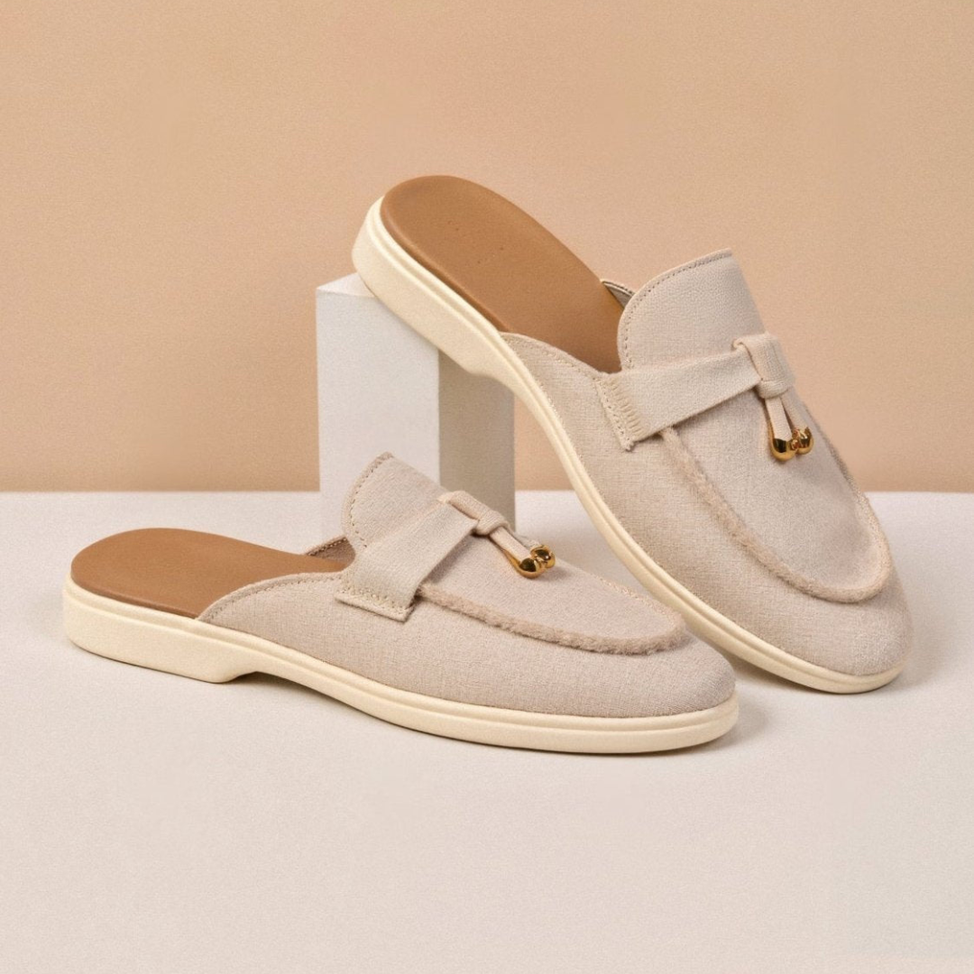 Elodie – Womens Solid Toe Slip On Flat Sandals