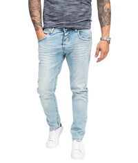 Mænds jeans – almindelig pasform lyseblå