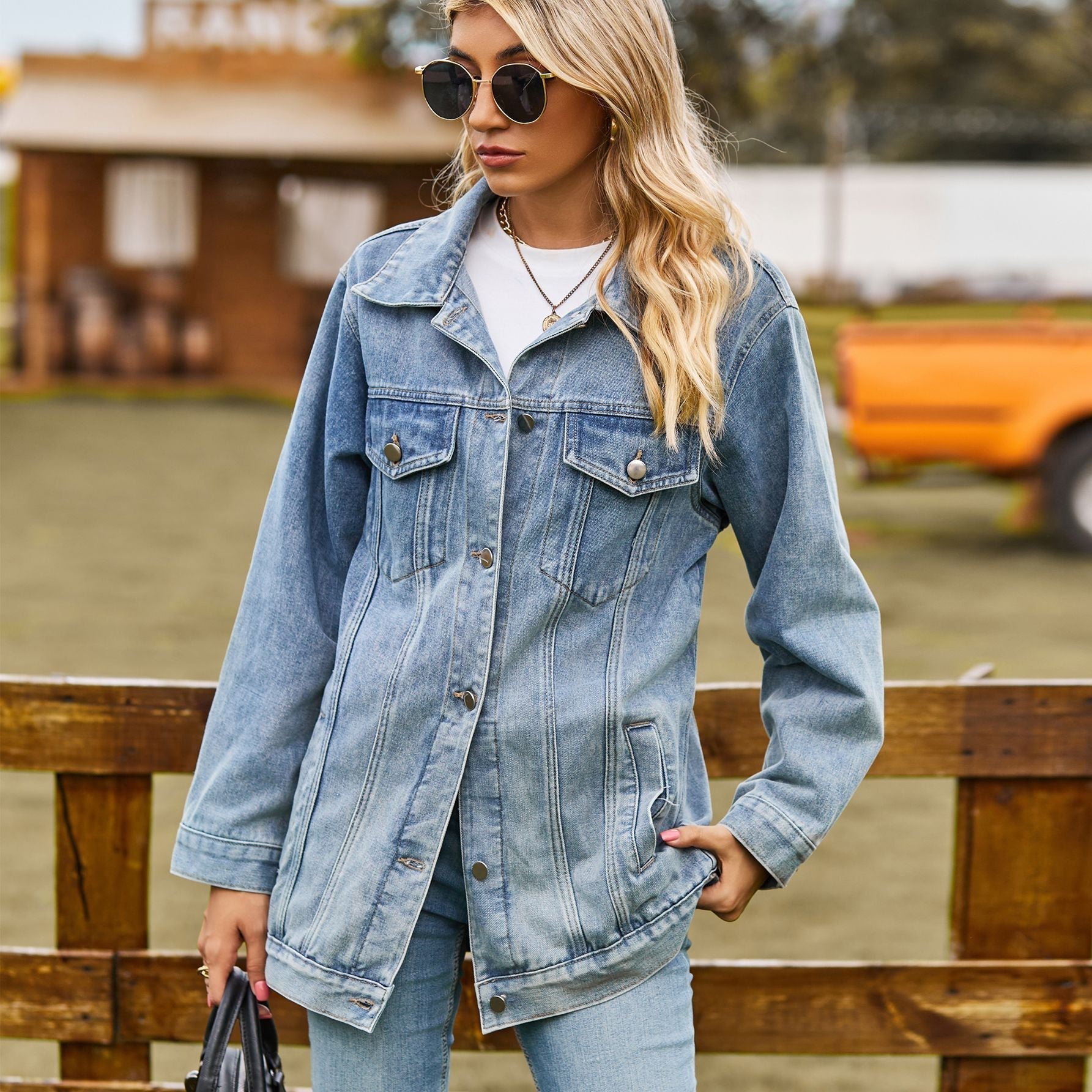 Cavellie - Jachetă de damă vintage din denim cu straturi