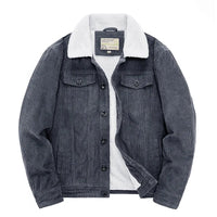 Levanor – Herren-Cordjacke mit Lammfellkragen