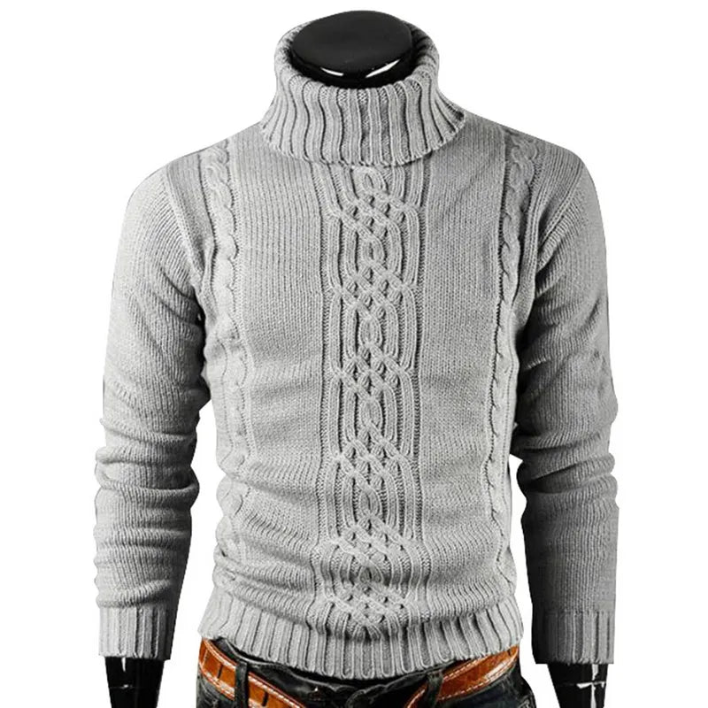 Corvan – Camisola de Gola Alta com Ponto Canelado para Homem