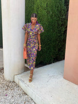 Lusinda – Robe de printemps élégante à col en V et manches bouffantes
