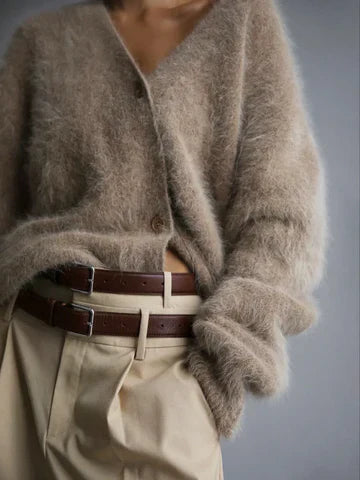 Veloria - Dame Cashmere Cardigan med Løs Pasform