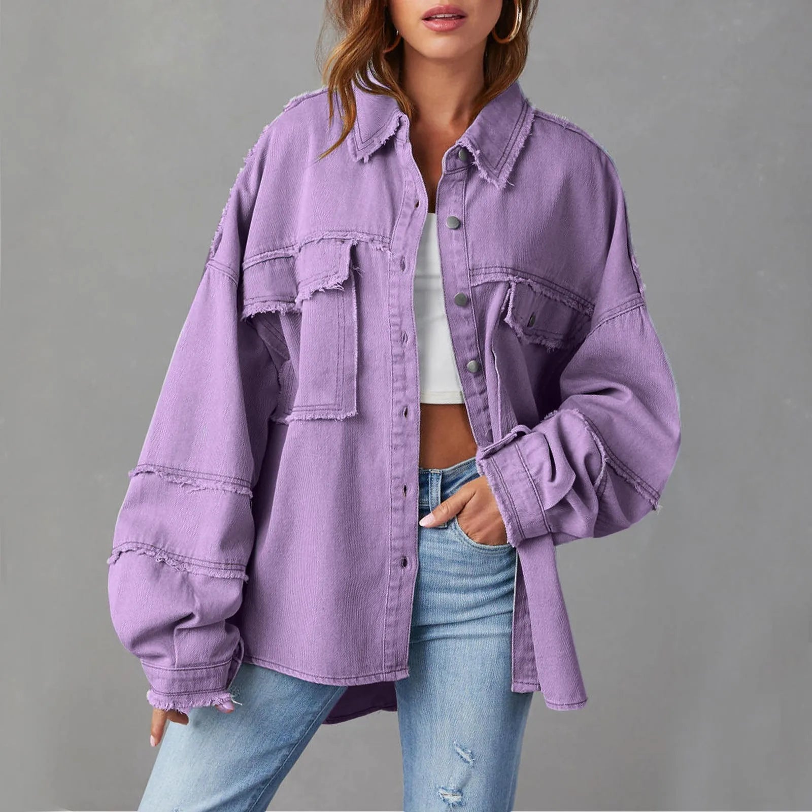 Ismeriah - Dámská oversized bavlněná džínová bunda