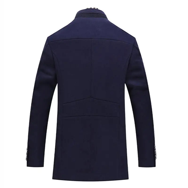 Alestan – Men’s Wool Winter Trench Coat with Detachable Scarf