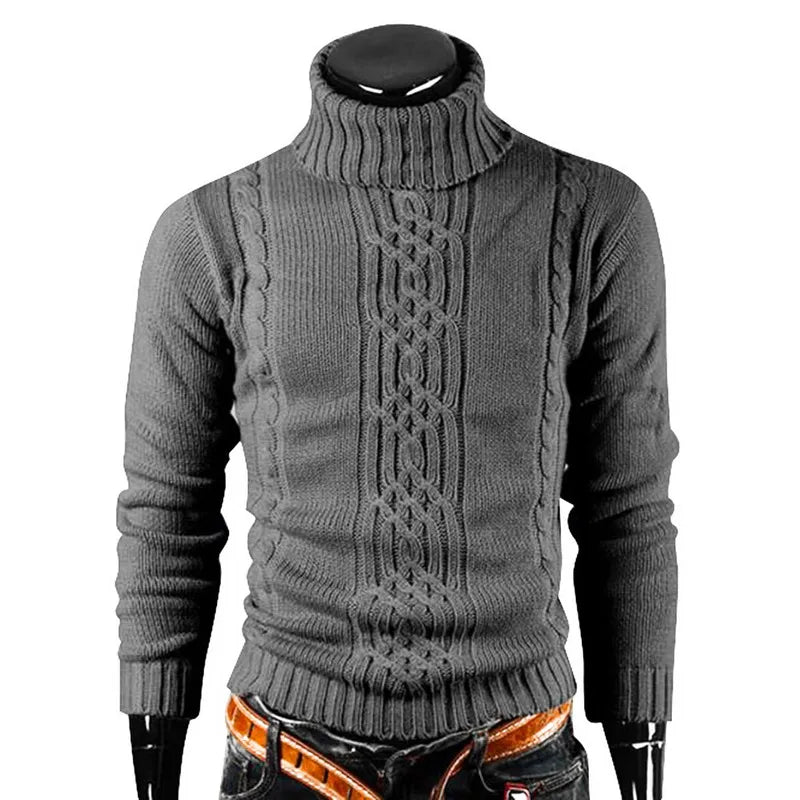 Corvan – Camisola de Gola Alta com Ponto Canelado para Homem
