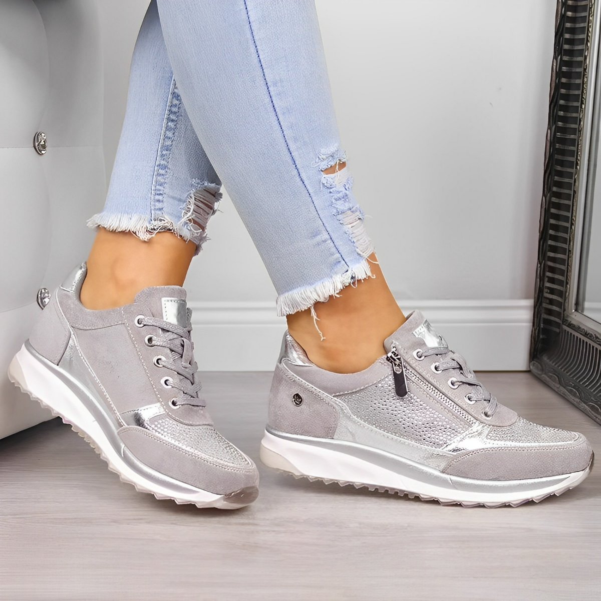 Moriana – Sneakers til kvinder med sidelås og nem pasform
