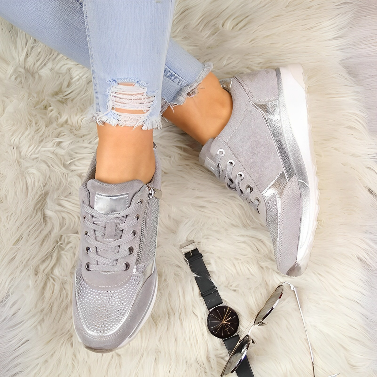 Moriana – Sneakers til kvinder med sidelås og nem pasform