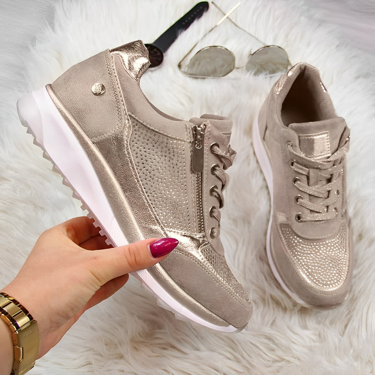 Moriana – Sneakers til kvinder med sidelås og nem pasform