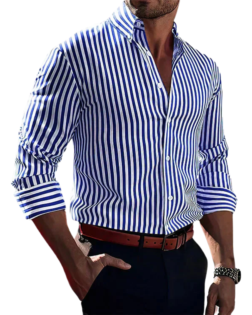 Montrévale - Classic Striped Formal Shirt For Men