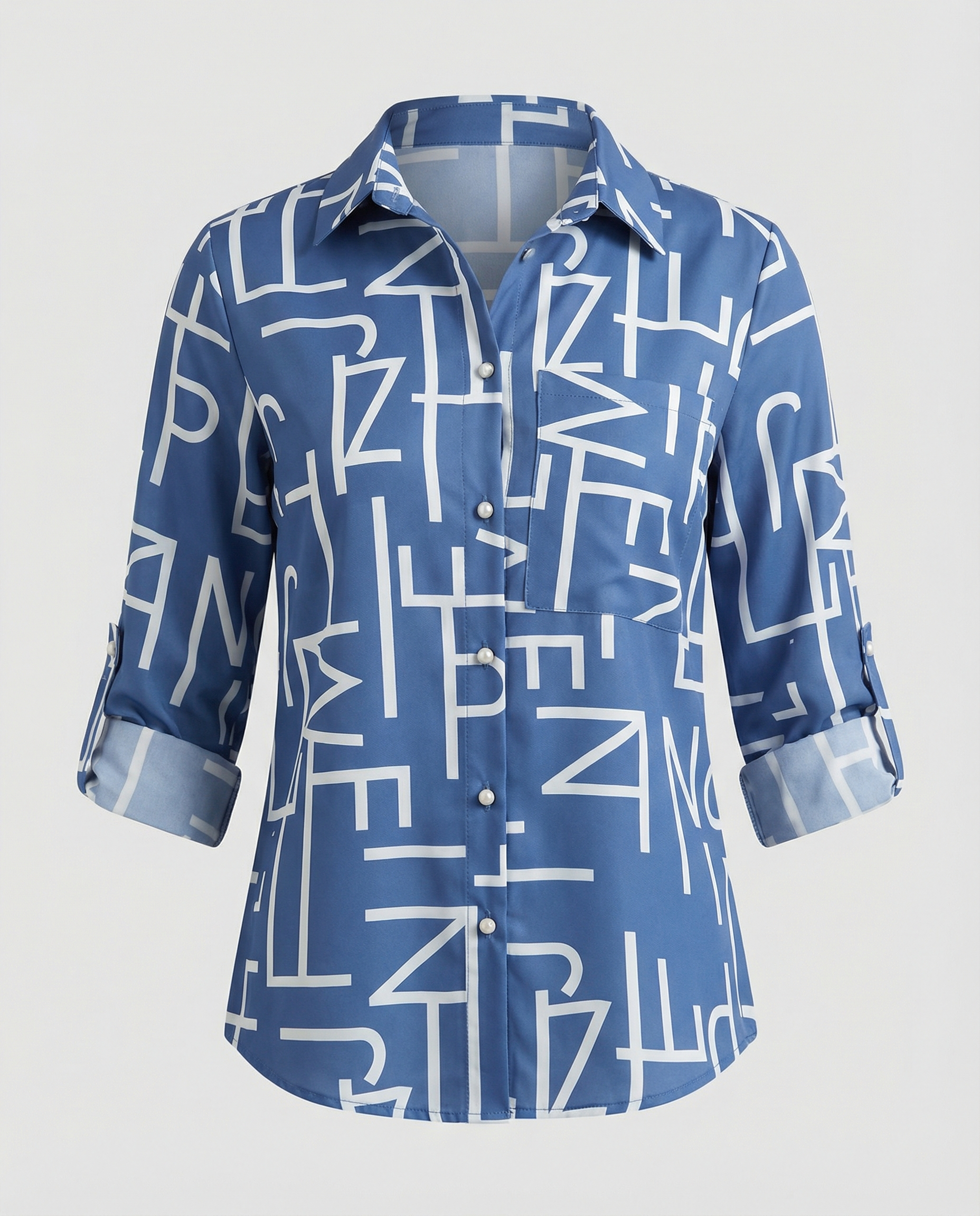 Maribel - Γυναικεία Μπλούζα με Γιακά που Γυρίζει Κάτω