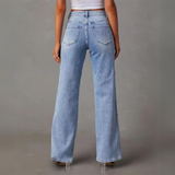 Elvarin – Jean vintage taille haute large pour femme