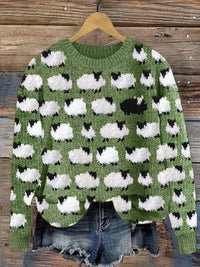 Ismeria – Damen Retro Strickpullover aus Schafwolle