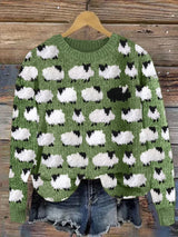 Ismeria – Damen Retro Strickpullover aus Schafwolle