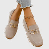 Fabrielle – Mocassins texturés à boucle pour femmes