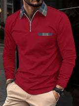 Emeric – Langarm-Poloshirt mit Reißverschlusskragen
