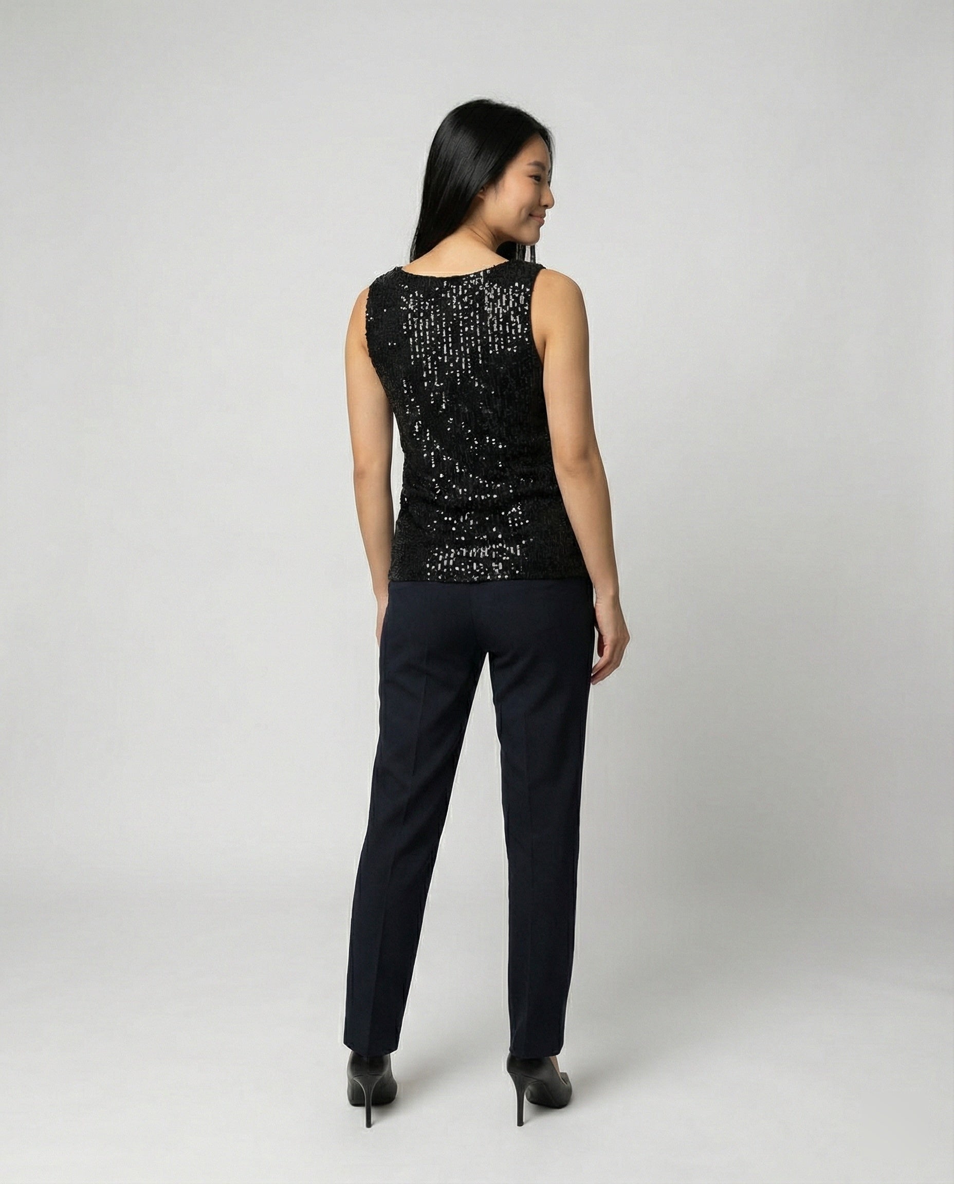 Aurienne - Μπλούζα με Παγιέτες και V Λαιμόκοψη