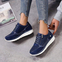 Evelis - Kvinders snørebånds platform sneakers