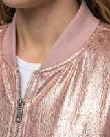 Almira - Veste bomber brillante pour femmes avec fermeture éclair