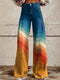 Zavaya – Damen weit geschnittene Regenbogen-Ombre-Hose