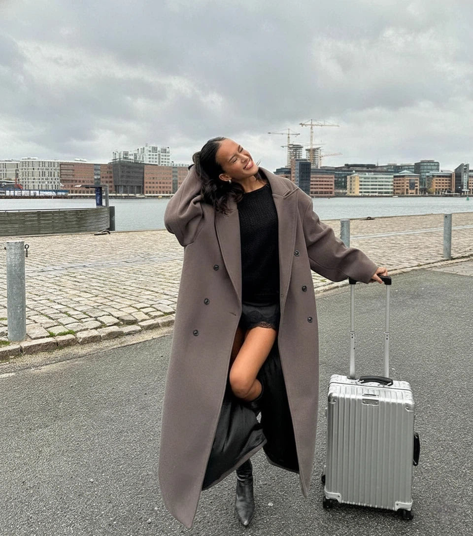 Elvoura – Manteau long croisé pour femme
