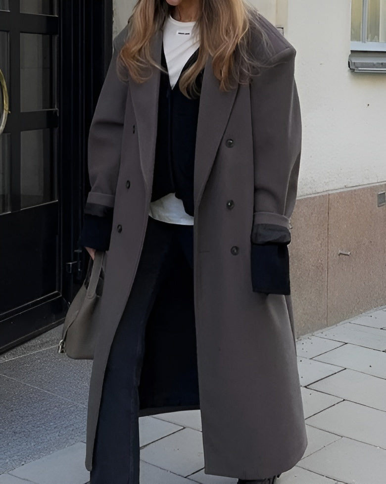 Elvoura – Manteau long croisé pour femme