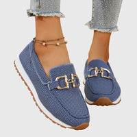 Fabrielle – Mocassins texturés à boucle pour femmes