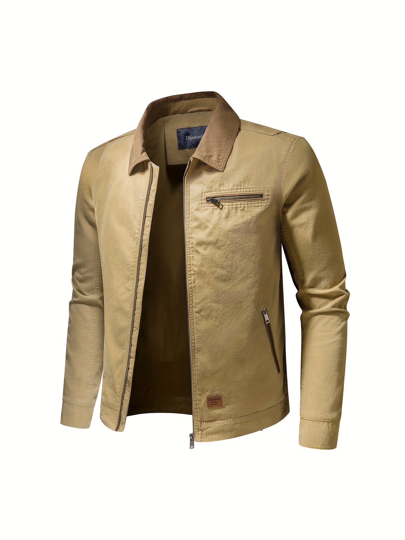 Lucan – Férfi hosszú ujjú tavaszi kabát gallérral és zsebekkel