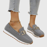 Fabrielle – Mocassins texturés à boucle pour femmes