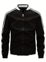 Giacca Bomber Uomo – Colletto Baseball con Maniche a Righe