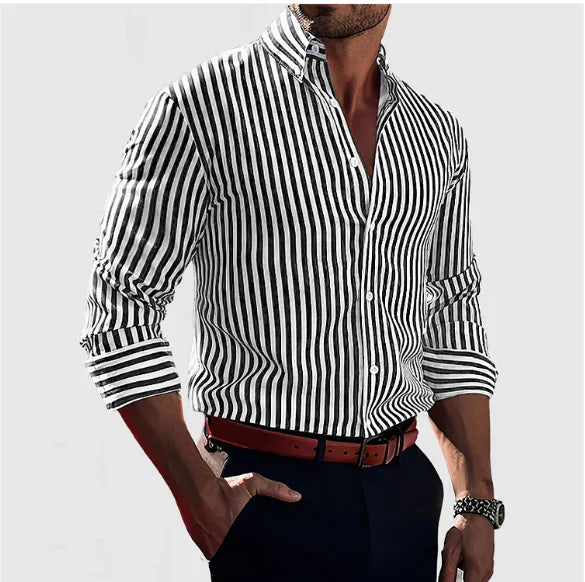 Montrévale - Classic Striped Formal Shirt For Men