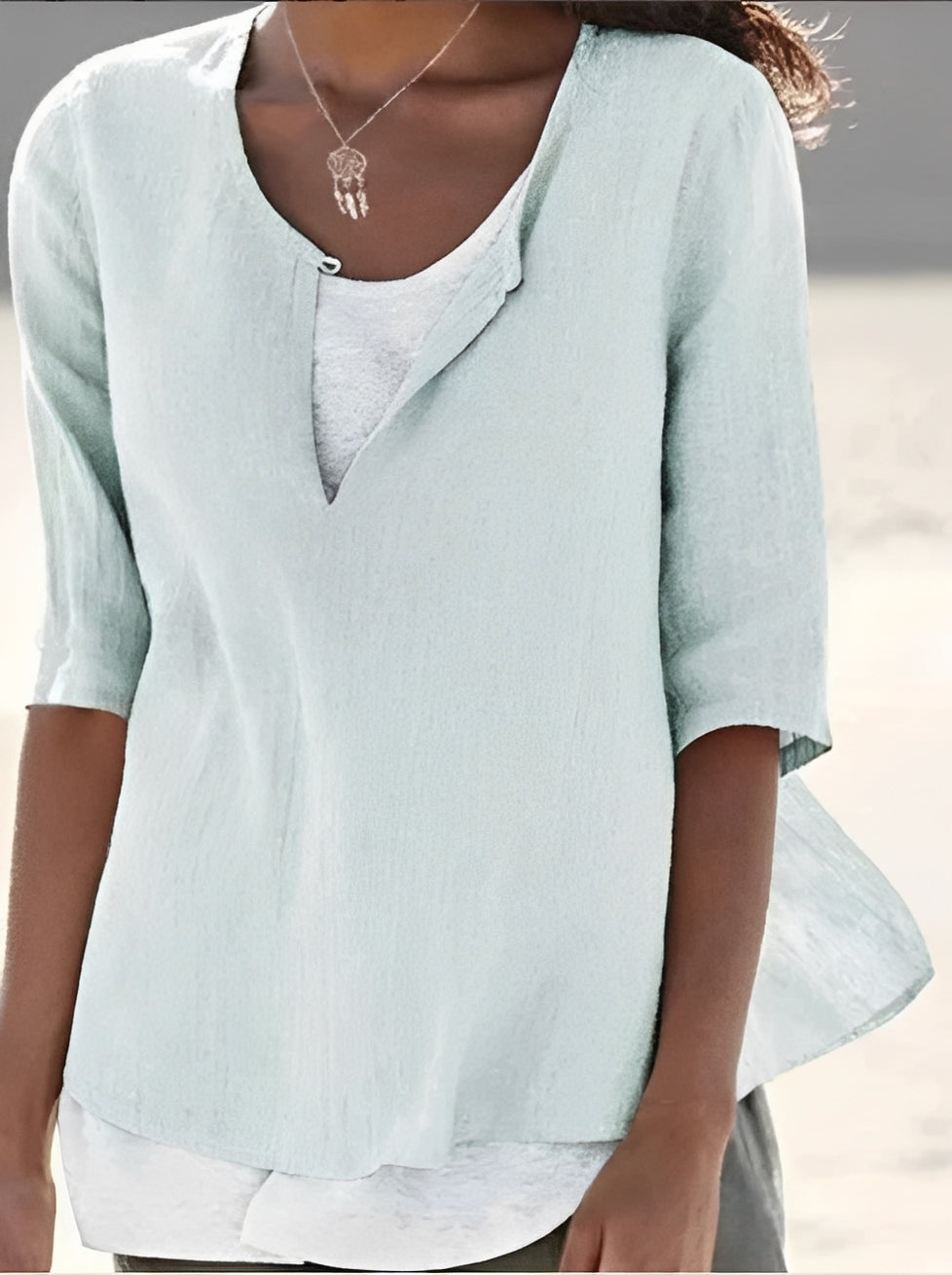 Marisse - Blusa Elegante com Efeito em Camadas