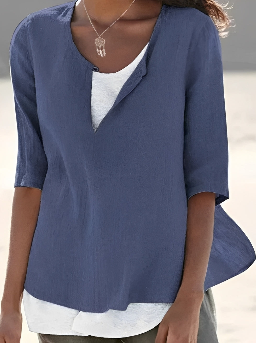 Marisse - Blusa Elegante com Efeito em Camadas