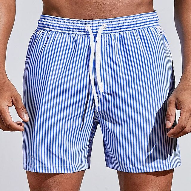 Azlano – Calções de Banho às Riscas para Homem