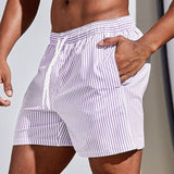 Azlano – Calções de Banho às Riscas para Homem