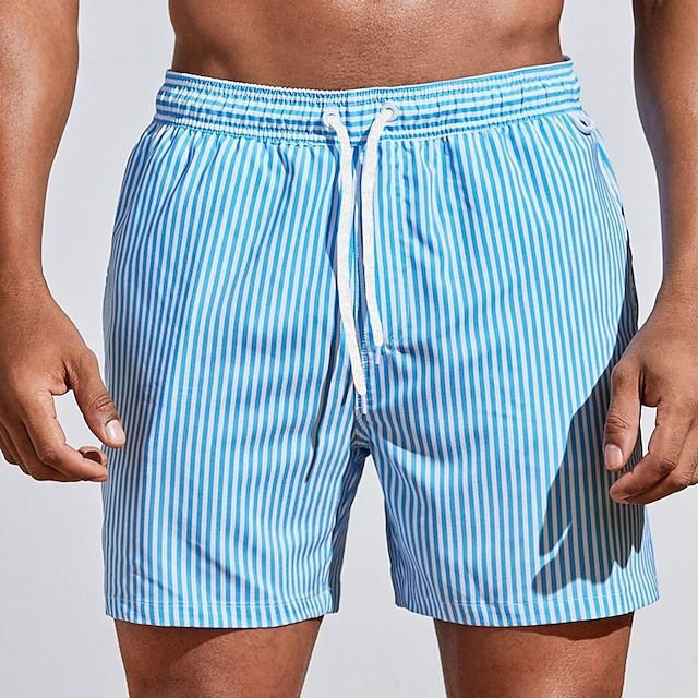 Azlano – Calções de Banho às Riscas para Homem