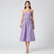 Barbra - Robe midi lilas à décolleté cœur et jupe ample