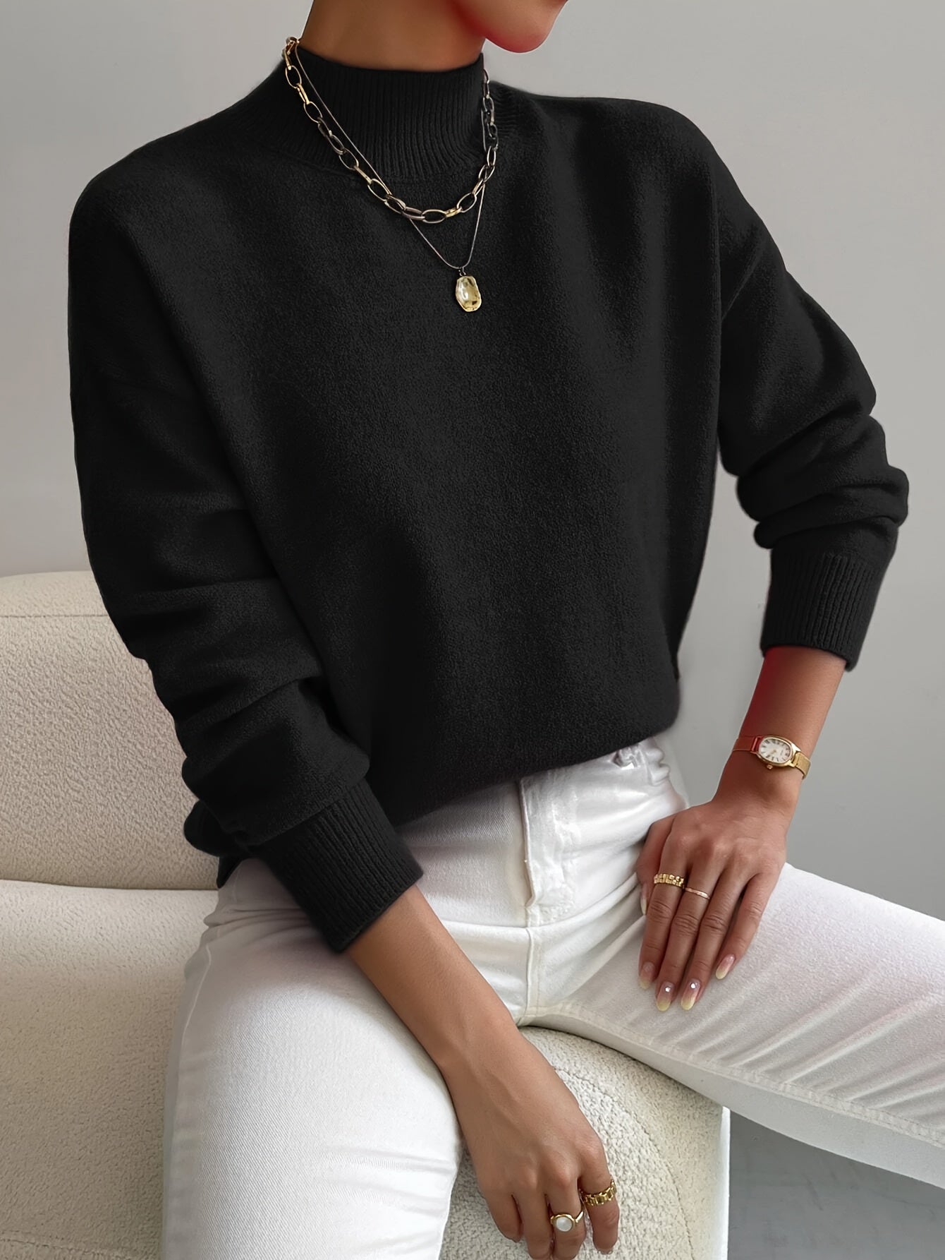 Faith – Komfortabel damebluse med høj hals