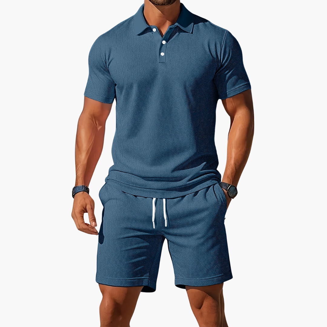 Adamor – Completo Casual Uomo con Polo e Pantaloncini
